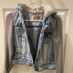 American Eagle hooded jean jacket